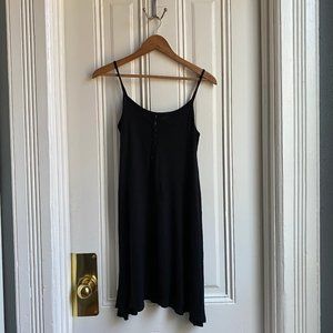 Divided by H&M Black Henley Button Swing Dress